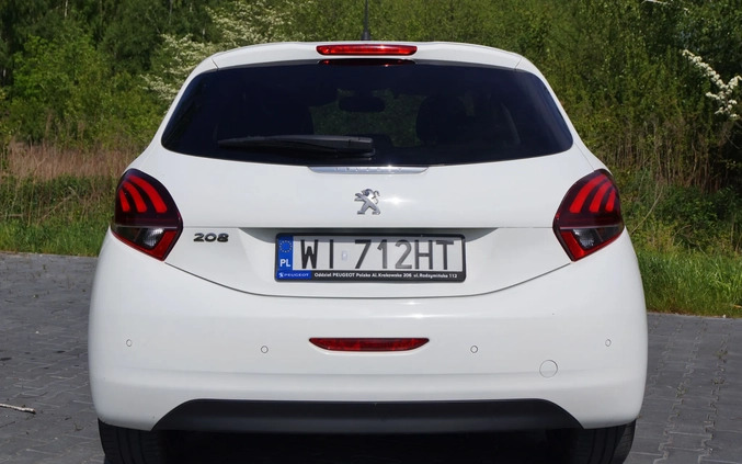 Peugeot 208 cena 35500 przebieg: 100000, rok produkcji 2018 z Warszawa małe 742